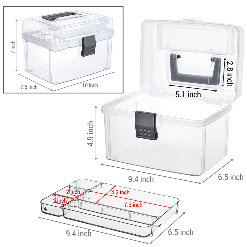 Rebrilliant Plastic Craft Case, Clear/Gray