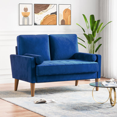 Modern 47.6-inch mini model velvet two-seater sofa