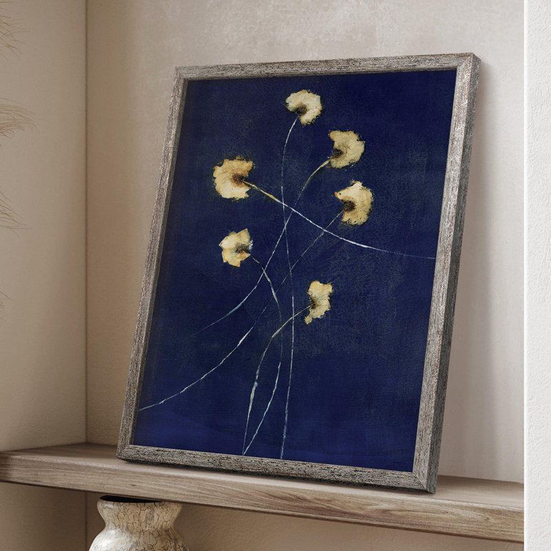 Indigo 1 Framed Print - Solid Wood, 11" H x 9" W