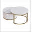 Modern 2 Pieces White Round Nesting  Coffee Table with Drawers in 27.6''