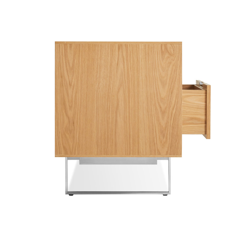 Series 11 Media Console, White Oak/Stainless Steel