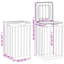 Poubelle d'extérieur Vidaxl 15 po x 15 po x 25,6 po PP-102381292
