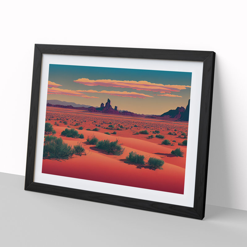 Traditional Desert - Single Picture Frame Print, Black Framed, 46cm H x 64cm W x 2cm D