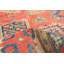 Tapis unique en laine noué à la main rouge Gazni des années 2010 de 6 pi 6 po x 10 pi 1 po Qaiden
