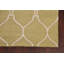 Tapis vert olive en laine touffeté à la main à motif géométrique