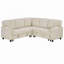 Canapé-lit modulaire en L avec lit escamotable et rangement, canapé-lit 5 places avec chargement USB, conception convertible pour salon, appartement, tissu en velours côtelé, beige-130920081