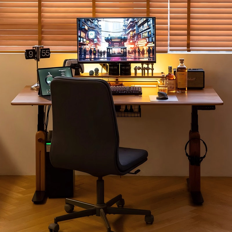 Bureau réglable électrique 70,87 po, 24.41" H x 70.87" W x 29.53" D