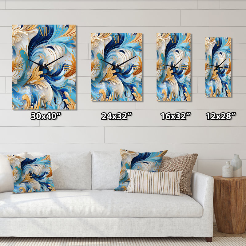 Jalis - Horloge murale moderne glam, H 40 po x l 10 po x P 1 po