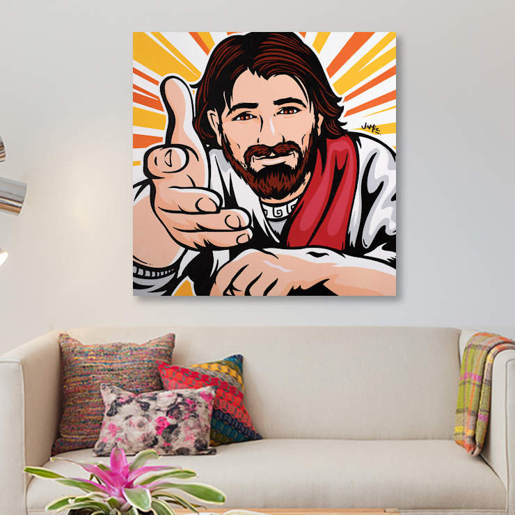 « vient à me », impression sur toile, H 12 po x l 12 po x P 1,5 po, Pas de tapis, Toile tendue