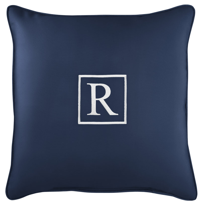 Kettil Embroidered Sunbrella® Outdoor Throw Pillow, Canvas Navy Sunbrella® Canvas, R