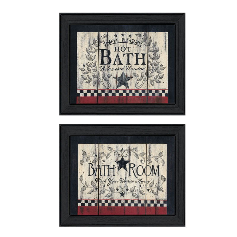 Ensemble de deux "Hot Bath", impression encadrée, H 14 po x l 18 po, Noir, noir, noir, noir