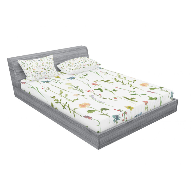 Queen Pink and Beige Floral Microfiber Bedding Set