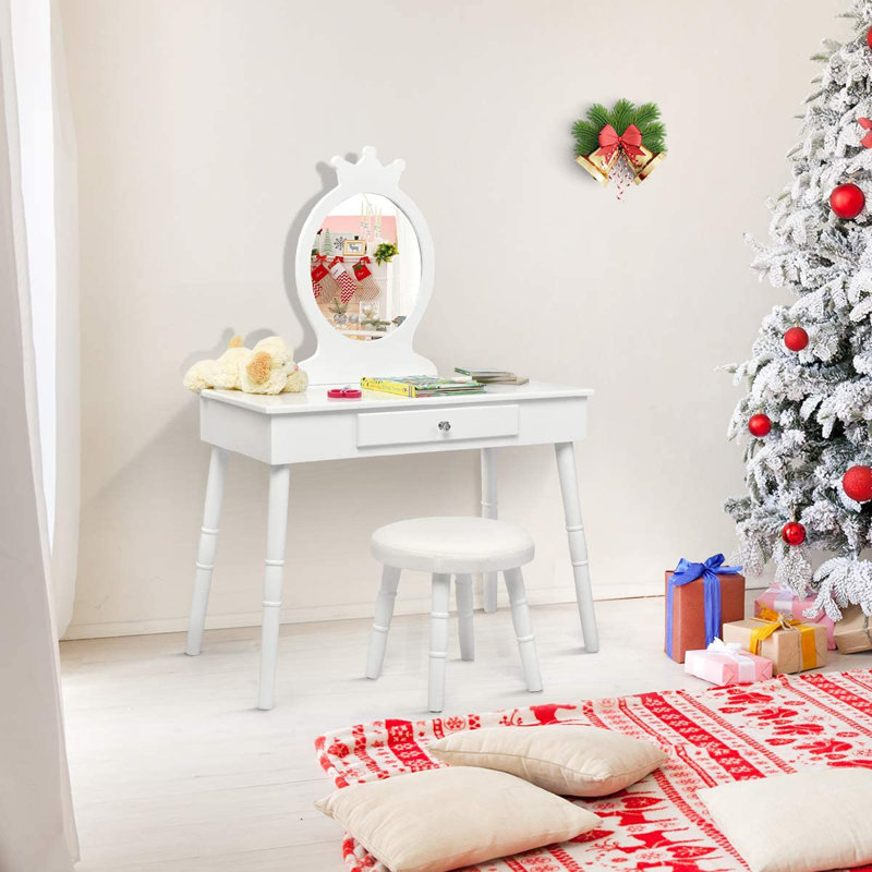 Aadil Kids Vanity Stool with Mirror
