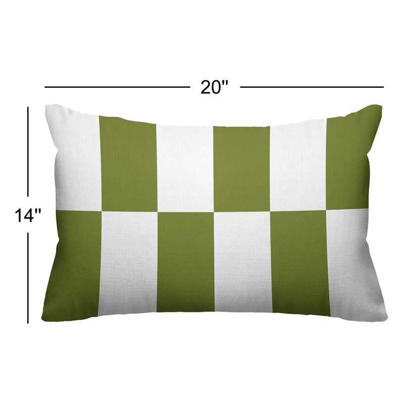 Coussin Luella, 14 po x 20 po, Vert olive, Rectangulaire