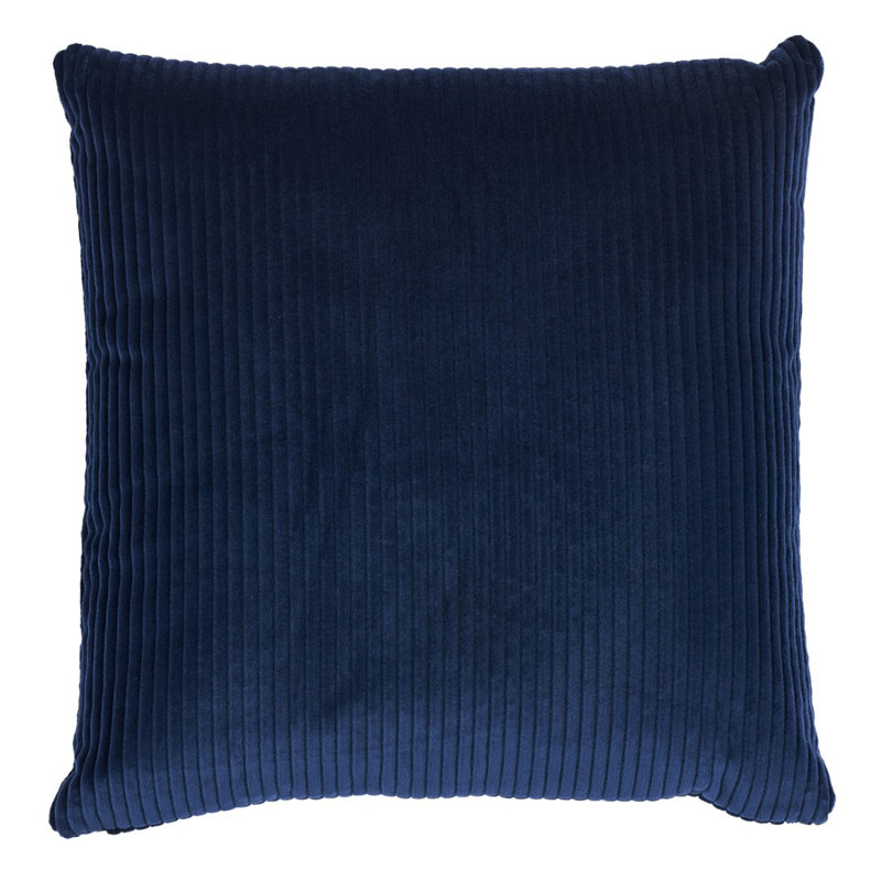 Wyatt Corduroy Throw Pillow, 22" x 22", Navy