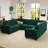 Shavera Velvet Large U-Shaped Sectional Couch Convertible Oversized Sofa Bed Sleeper-607968777