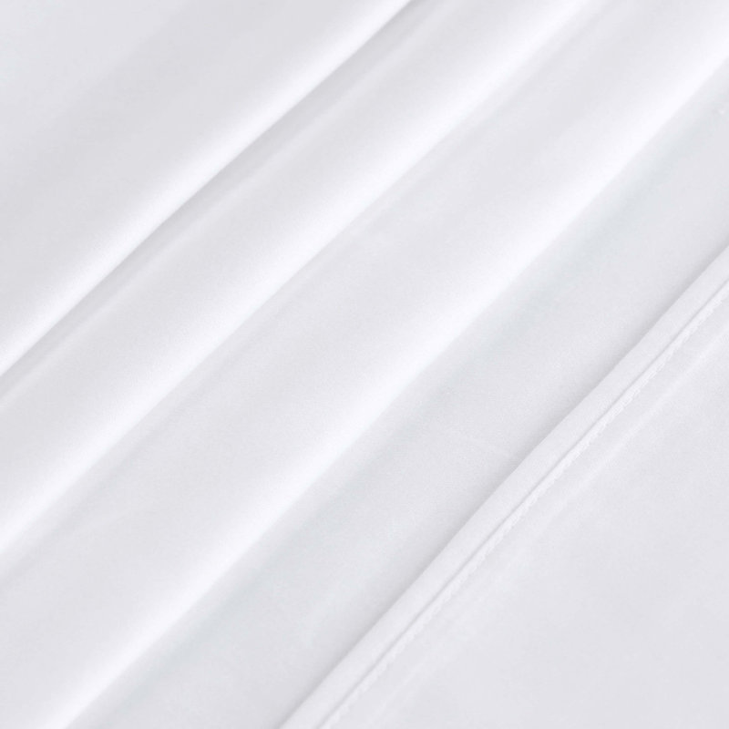 Ensemble de draps unis à poche profonde en coton égyptien à contexture de 400 fils, Blanc