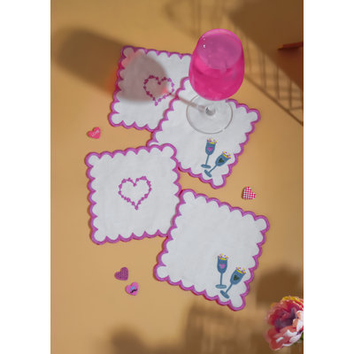 Ensemble de 4 serviettes de table Cheers to Love