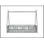 Lit simple en forme de tente, lit tipi avec garde-corps, lattes et porte, gris-134064557