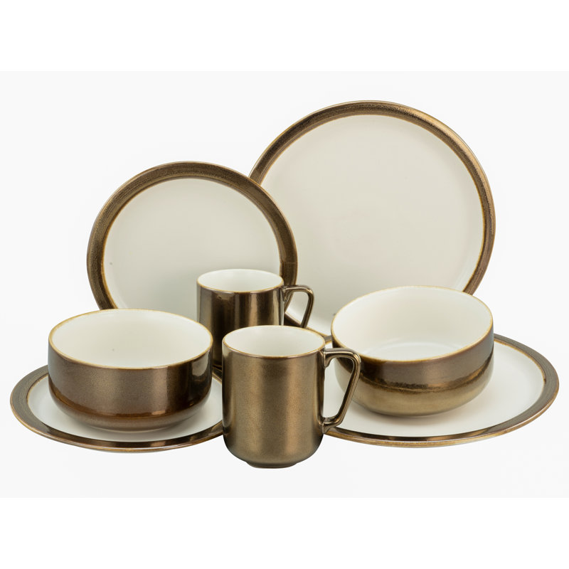 MODERN INDUSTRIAL 8 Piece Dinnerware Set, Service for 2