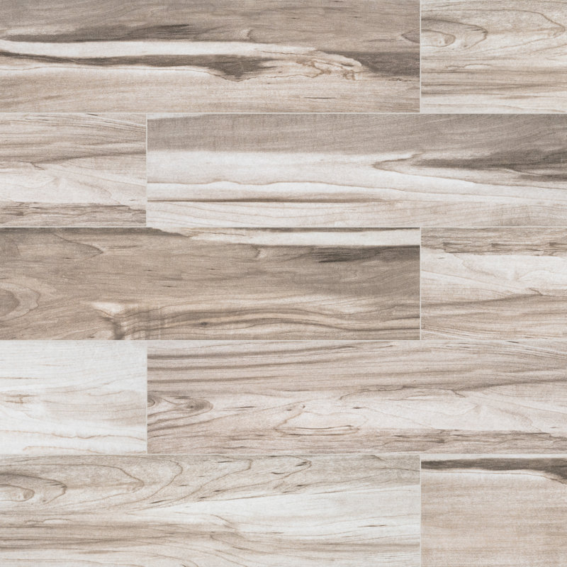 Willowmere 6 in. x 24 in. Matte Porcelain Wood Look Floor and Wall Tile, Luno