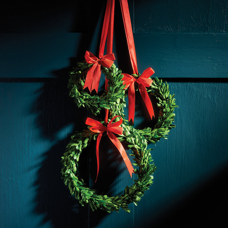 Perserved Greens 3 Piece Wreath Set, Red