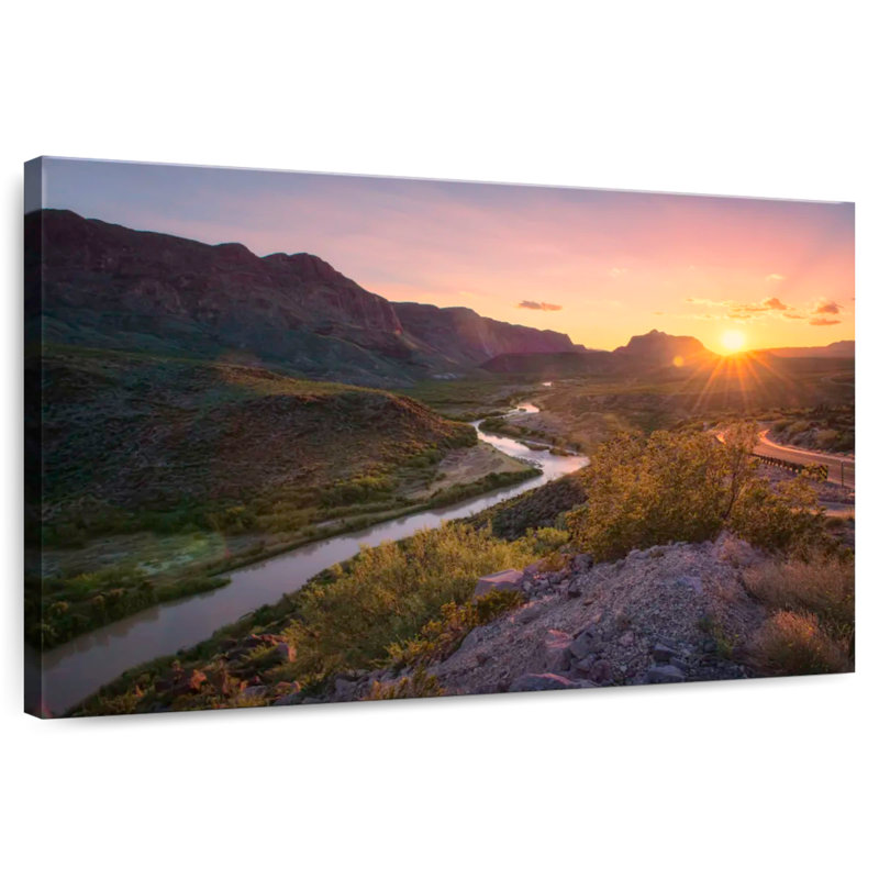 Coucher de soleil sur la rivière Alvord, H 16 po x l 24 po