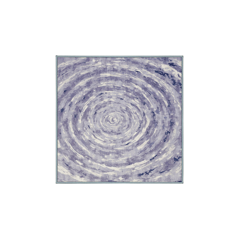 Tapis bleu lavable à la machine, Carré 5 pi