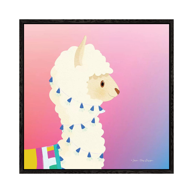 Llama 1 Piece Wall Art on Canvas, 45.72 cm H x 45.72 cm W, Black Framed
