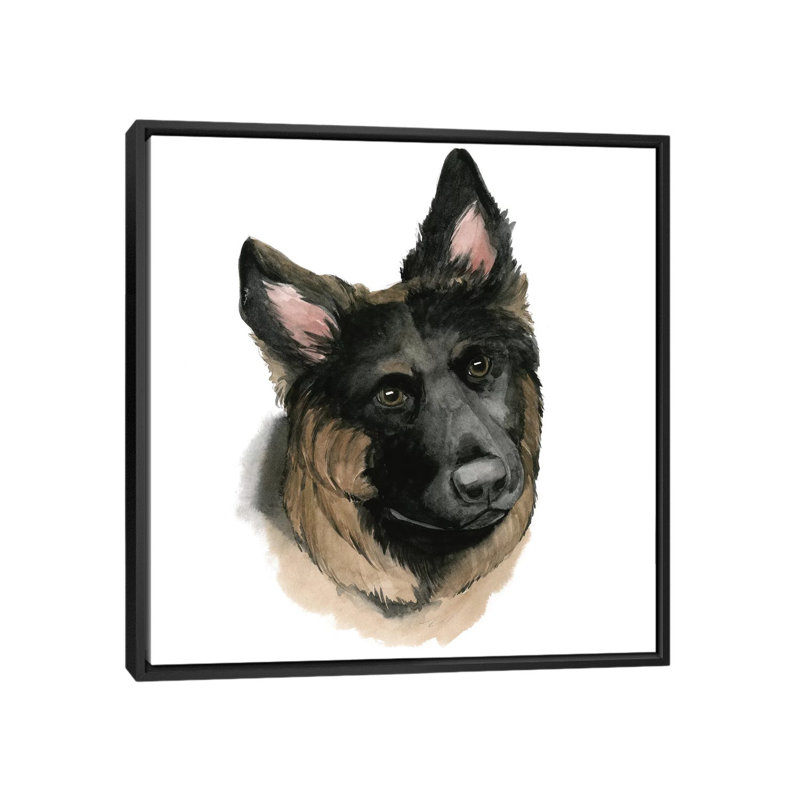 «Human's Best Friend III», impression sur toile, H 18 po x l 18 po x P 1,5 po, Toile avec cadre flottant noir, Pas de tapis