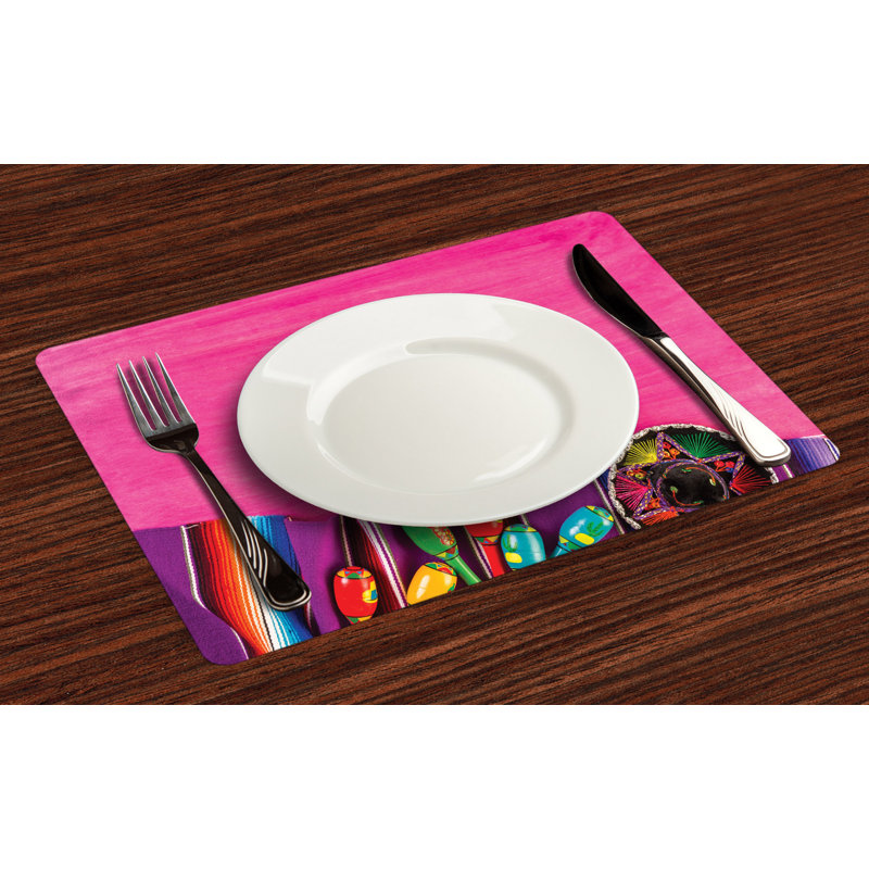Ashyiah Mexican Folkloric Serape Blanke Placemat