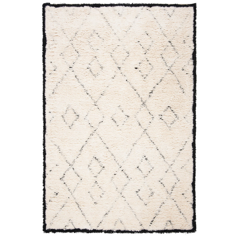 Simoneaux Hand Tufted Wool Geometric Rug, Rectangle 3' x 5'