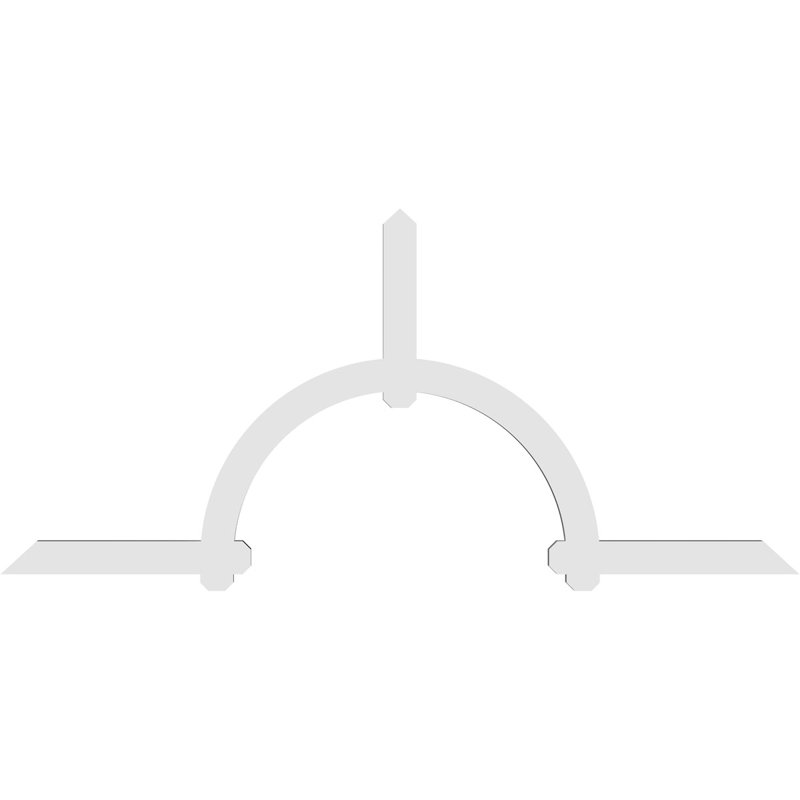 Support de pignon en PVC de qualité architecturale Ericson, H 44 po x l 96 po (pas: 11/12), P 2 po x F 4 po