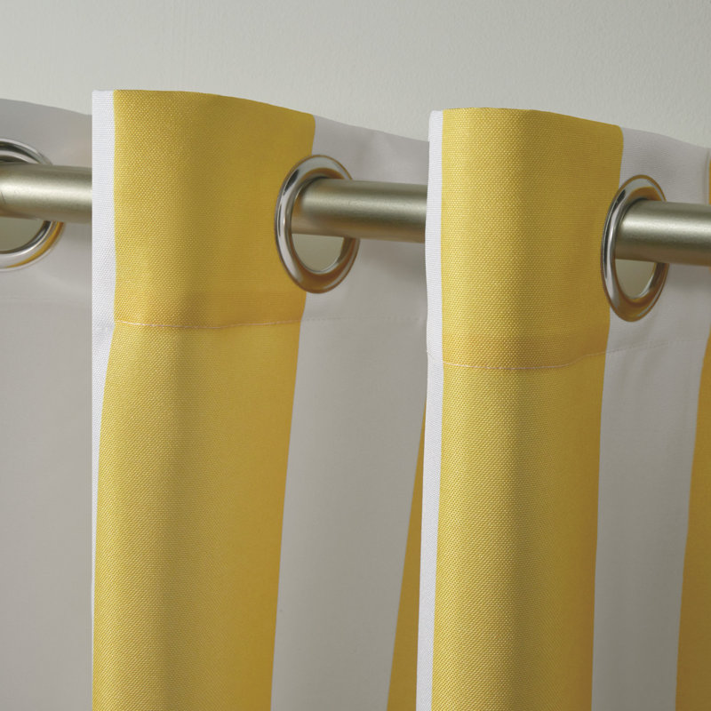 Panneau de rideau simple semi-diaphane avec œillets Kristen, Bain de soleil, L 54 po x L 96 po