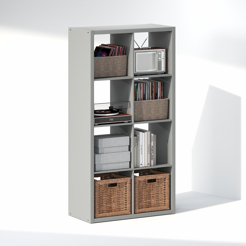Tanvee 147.09cm H Media Shelves, Light Grey