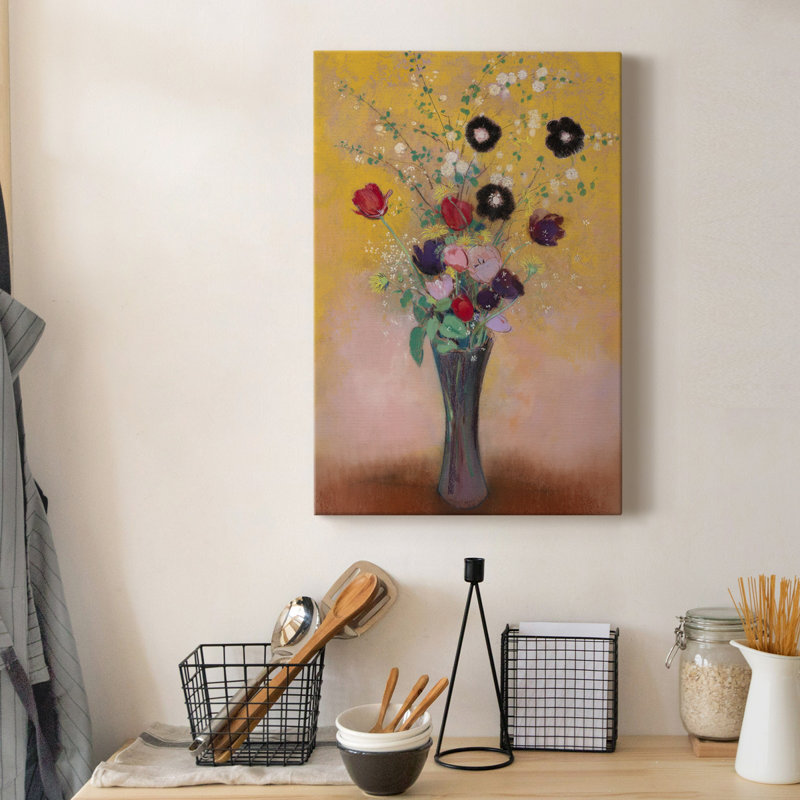 Vase de fleurs - impression sur toile tendue, H 36 po x l 24 po x P 1 po