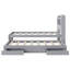 Lit plateforme simple TG avec tiroirs de rangement, tête de lit à DEL, station de charge et lit gigogne simple, aucun sommier requis, gris-2085342064