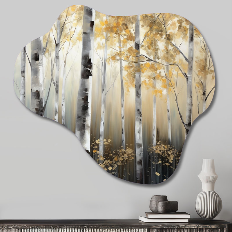 Birch Tree Dense Forest III - Tree Cloud Shape Irregular Metal Wall Decor, 25" H x 28" W x 1" D