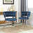 17.72'' H Velvet Upholstered Metal Side Chair-1031742250