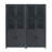 Jodie 67.6" H x 31" W Mid-Century Modern 6-Shelf Bookcase with Tempered Glass Doors in Charcoal Gray-1923033355