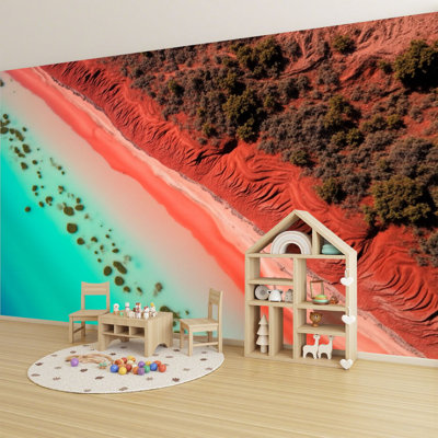 Papier peint adhésif auto-adhésif moderne pour la chambre à coucher L 96 po x l 69 po Peel and Stick