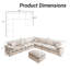 Canapé modulaire en L 8 pi avec 8 repose-pieds et accoudoirs rembourrés en tissu moelleux 8 pièces-508716192