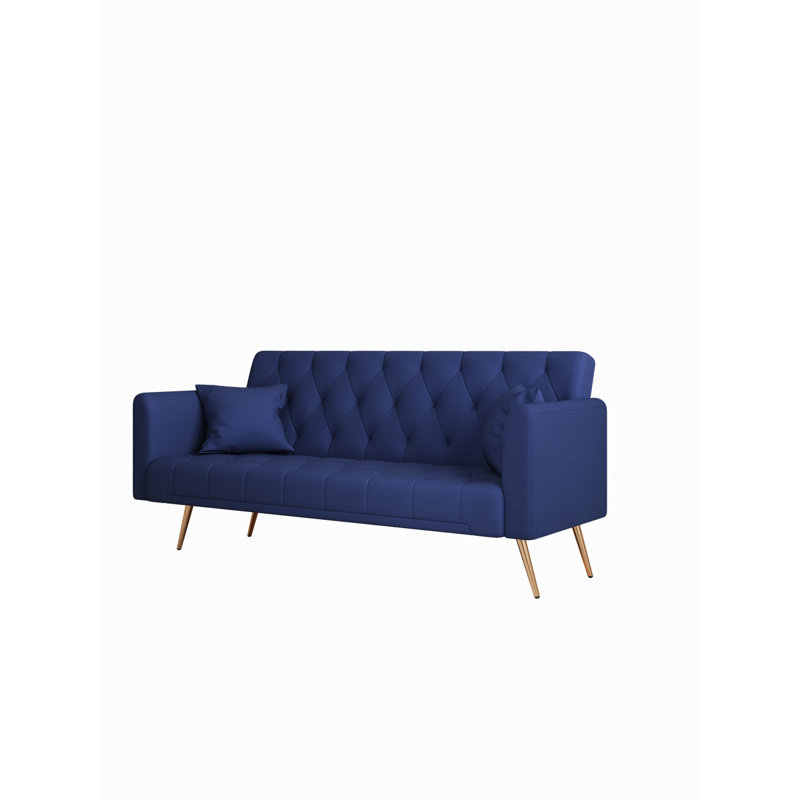 71" Convertible Double Folding  Sofa Bed, 2, Blue