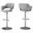 Crick Bar Stool, Swivel, Bar Height, Adjustable, Metal, Fabric, Grey, Chrome, Contemporary, Modern