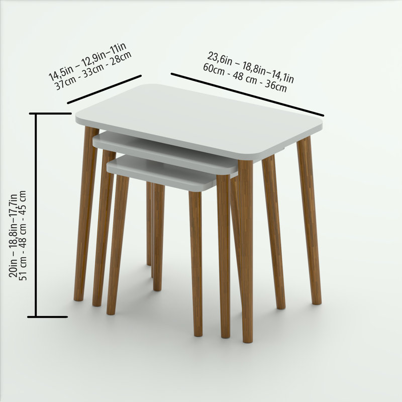 Nyda Nesting Tables, Cream White