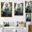 Art bouddhiste sarcelle beige avec bodhisattva sur toile-173363236-173363237