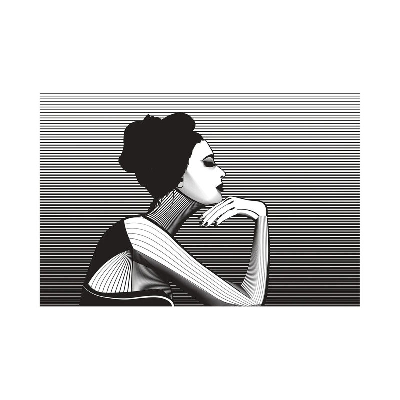 Black And White Woman by Show Me Mars - Wrapped Canvas Gallery-Wrapped Canvas Giclée, 66.04 cm H x 101.6 cm W
