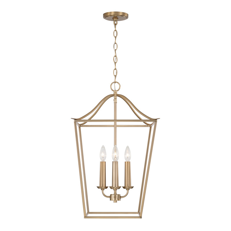 Luminaire suspendu 4 lumières Heidrun, Laiton mat