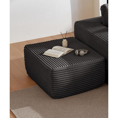 Canapé-lit modulaire réversible gris, sans assemblage requis, 373 - 001, 16,51 po de hauteur, option de chambre modulaire avec méridienne confortable, velours côtelé doux, largeur 29,21 po
