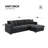 Modern Sectional Sofa, L-Shaped Couch Set With 2 Free Pillows, 4-Seat Couch Set With Convertible Ottoman, Comfy Couch-1967707225